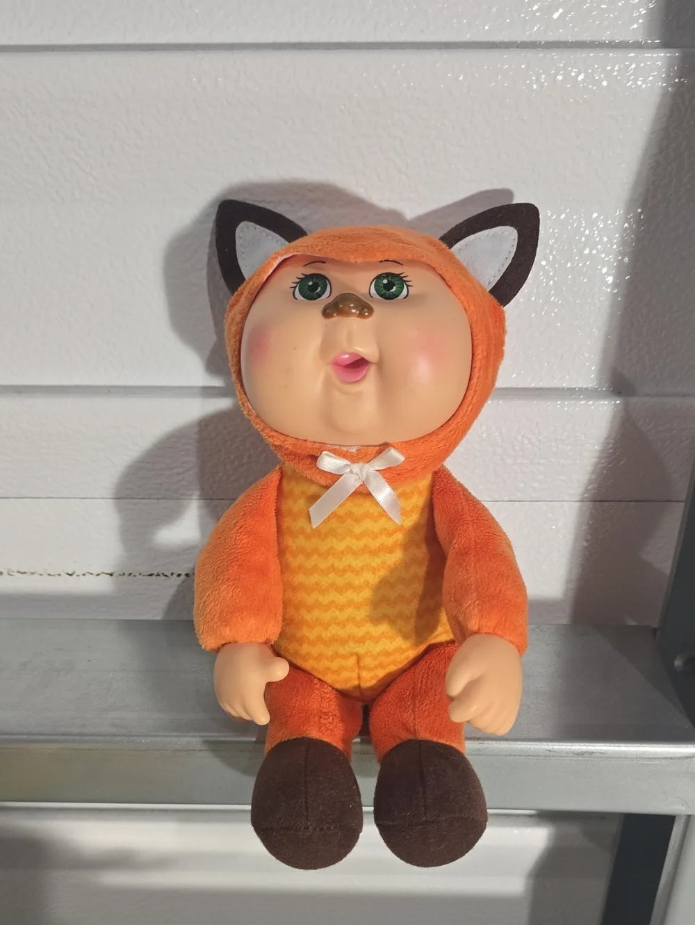 Cabbage Patch Kids Cutie Beau Fox Plush Doll with Green Eyes and White Bow